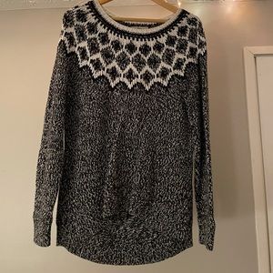 Black and white knit sweater